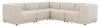 Kort & Co. Oaklyn Modular 5-Piece Fabric Sectional with Tufted Seat Cushions - Beige | Sofa sectionnel modulaire Oaklyn Kort & Co. 5 pièces en tissu avec coussins de siège capitonnés - beige