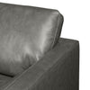 Edge 35" Genuine Leather Chair with Wood Legs and Removable Back Cushion - Grey | Fauteuil Edge de 35 po en cuir véritable avec pattes en bois et coussin de dossier amovible - gris