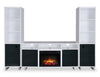 Ignatius Modern 3-Piece Entertainment Centre with Electric Fireplace and Storage for TVs up to 70"- White | Meuble audio-vidéo moderne Ignatius 3 pièces avec foyer électrique et rangement pour téléviseurs jusqu’à 70 po - blanc