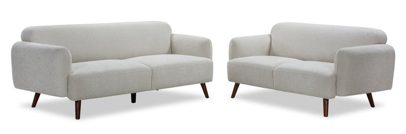 Sadie 78.7\" Fabric Sofa with Rubberwood Legs – Sand