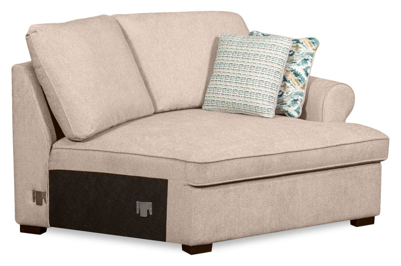 Scott Living Haven 2-Piece Right-Facing Chenille Fabric Cuddler Sectional - Taupe