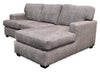 Made in Canada Luxe 2-Piece Right-Facing Fabric Sectional with Removable Cushions - Zaftig Dove Grey | Sofa sectionnel de droite Luxe 3 pièces fabriqué au Canada en tissu avec coussins amovibles - gris colombe Zaftig