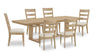 Aspen 7pc Dining Package with 80-104\" Extension Table & 6 Chairs, Fabric - Natural