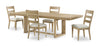 Aspen 5pc Dining Package with 80-104" Extension Table & 4 Chairs, Fabric - Natural | Ensemble de salle à manger Aspen 5 pièces avec table à rallonge, 80 po à 104 po et 4 chaises en tissu - naturel