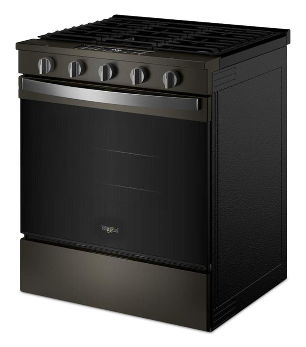Whirlpool 30\" 5 Cu. Ft. Gas Range with Air Cooking - Black-on-Stainless - WSGS5030SV