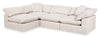 Eclipse Modular 4-Piece Linen-Look Fabric Pit Sofa Sectional with Reversible Feather Down Cushions - Linen White | Sofa sectionnel modulaire de style cocon Eclipse 4 pièces en tissu d’apparence lin avec coussins réversibles en duvet et plumes - blanc lin
