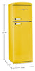 Unique Classic Retro 24" 11 Cu Ft. Top Freezer Refrigerator - Canary Yellow - UNQ-310L Y TM | Réfrigérateur Classic Rétro d’Unique de 24 po et de 11 pi3 à congélateur supérieur - jaune canari - UNQ-310L Y TM
