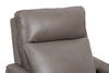 Natalie 32.5" Top-Grain Genuine Leather Pushback Reclining Chair with Wood Legs - Grey | Fauteuil à inclinaison par poussée Natalie de 32,5 po en cuir véritable de qualité supérieure avec pattes en bois - gris