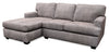 Made in Canada Luxe 2-Piece Left-Facing Fabric Sectional with Removable Cushions - Zaftig Dove Grey | Sofa sectionnel de gauche Luxe 3 pièces fabriqué au Canada en tissu avec coussins amovibles - gris colombe Zaftig