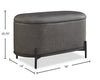 Victoria 18” Faux Leather Storage Ottoman with Metal Base – Charcoal | Pouf de rangement Victoria de 18 po en similicuir avec base en métal - anthracite