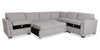 Vault 5-Piece Sectional with Pull-Out Loveseat and Storage Chairs - Grey | Sofa sectionnel Vault 5 pièces avec causeuse-lit et fauteuils de rangement - gris