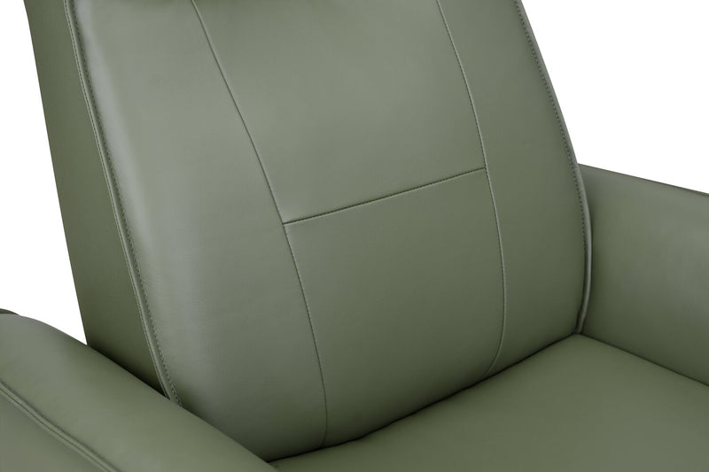 Serene 31\" Genuine Leather Power Reclining Massage Chair with Power Headrest and Heated Seat - Green