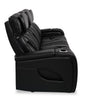 Elite 86" Genuine Leather Massage Power Reclining Sofa with Power Headrests and Storage Arms - Black | Sofa de massage à inclinaison électrique Elite de 86 po en cuir véritable avec appuie-têtes électriques et accoudoirs de rangement - noir