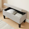 Calgary 32" Storage Fabric Ottoman - Grey Striped|Pouf de rangement Calgary de 32 po en tissu - rayé gris