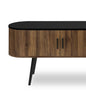 Elle 72" Rustic TV Stand with Storage and Cable Management for TVs up to 80"- Dark Brown and Black | Meuble pour téléviseur rustique Elle de 72 po avec rangement et système de gestion des câbles pour téléviseurs jusqu’à