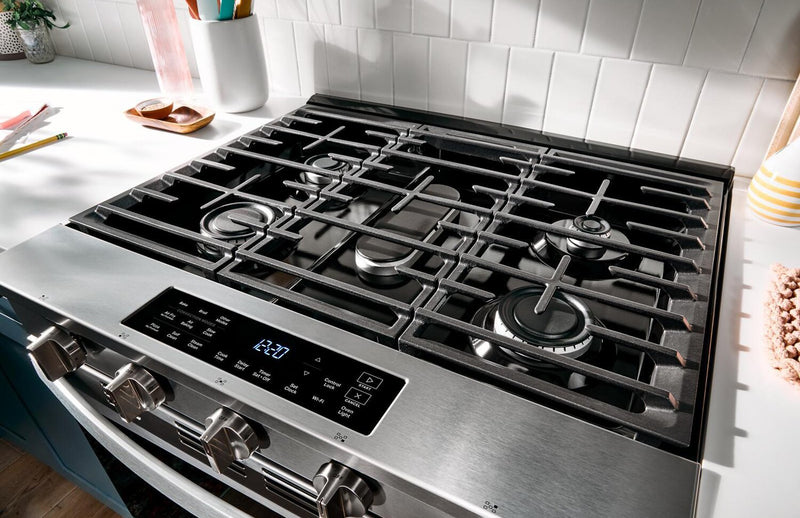 Whirlpool 30\" 5 Cu. Ft. Gas Range with Air Cooking - Black - WSGS5030SB