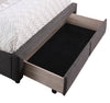 Beck Upholstered Storage Bed in Dark Grey Fabric, Button Tufted - Full Size | Lit rembourré Beck en tissu gris foncé avec rangement et capitonnage à boutons - format lit double