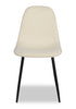 Joss Dining Chair with Polyester Fabric, Metal - White | Chaise de salle à manger Joss en tissu de polyester et en métal - blanche