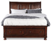 Chelsea Platform Storage Bed with Headboard & Frame, Cherry Brown - Queen Size | Lit plateforme de rangement Chelsea avec tête de lit et cadre de lit, brun cerisier - format grand lit