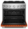 KitchenAid 5.1 Cu. Ft. Dual Fuel Range with No Preheat Air Fry – Scorched Orange - KFDS936SSC | Cuisinière hybride KitchenAid de 5,1 pi3 avec friture à air sans préchauffage - orange brûlée - KFDS936SSC