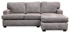 Made in Canada Luxe 2-Piece Right-Facing Fabric Sectional with Removable Cushions - Zaftig Dove Grey | Sofa sectionnel de droite Luxe 3 pièces fabriqué au Canada en tissu avec coussins amovibles - gris colombe Zaftig