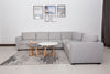 Vault 7-Piece Sectional with Five Storage Chairs and Storage USB Console - Grey | Sofa sectionnel Vault 7 pièces avec 5 fauteuils de rangement et console de rangement avec USB - gris