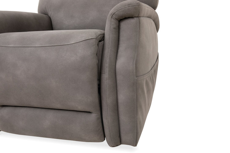Claire 34\" Leather-Look Fabric Power Lift Reclining Chair - Charcoal Grey