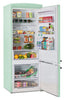 Unique Classic Retro 28" 17 Cu Ft. Bottom Mount Refrigerator - Green - UNQ-455L LG AC | Réfrigérateur Classic Rétro d’Unique de 28 po et de 17 pi3 à congélateur inférieur - vert - UNQ-455L LG AC