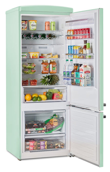 Unique Classic Retro 28\" 17 Cu Ft. Bottom Mount Refrigerator - Green - UNQ-455L LG AC