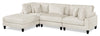 Lounge 4-Piece Chenille Modular Sectional with Ottoman – Beige 