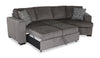 Made in Canada Legend 2-Piece Right-Facing Chenille Fabric Cuddler Sleeper Sectional - Pewter Brown | Sofa-lit sectionnel enveloppant de droite Legend 2 pièces fabriqué au Canada en tissu de chenille - brun étain