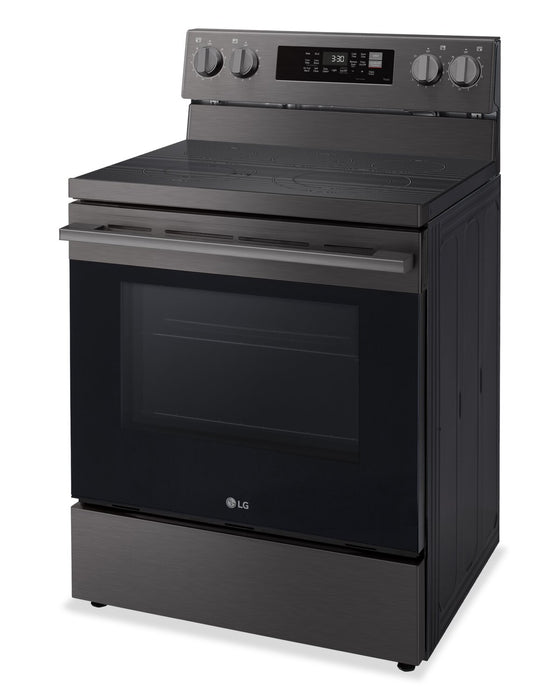 LG 6.3 Cu. Ft. Smart Electric Range with Air Fry - Black Stainless Steel - LREN6323ZE