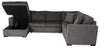 Made in Canada Legend 4-Piece Left-Facing Chenille Fabric Sleeper Sectional with Storage Chaise - Pewter Brown | Sofa-lit sectionnel de gauche Legend 4 pièces fabriqué au Canada en tissu de chenille avec fauteuil long de rangement - brun étain