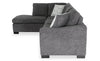 Aubrey 114" Left-Facing Chenille Fabric Eurostyle Queen Sofa Bed Sectional with Wooden Legs – Grey | Sofa-lit sectionnel de gauche avec grand lit Aubrey de 114 po de style européen en tissu de chenille avec pattes en bois - gris