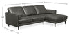 Edge 2-Piece Right-Facing Genuine Leather Sectional with Wood Legs and Removable Back Cushions - Grey | Sofa sectionnel de droite Edge 2 pièces en cuir véritable avec pattes en bois et coussins de dossier amovibles - gris
