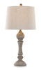 Orson 32" Farmhouse Table Lamp with Oat Linen Shade - Grey | Lampe de table champêtre Orson de 32 po avec abat-jour en lin de couleur avoine - grise