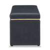 Edmonton 32" Storage Ottoman - Navy Faux Leather|Pouf de rangement Edmonton de 32 po - similicuir bleu marine