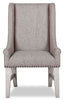 Willow Wingback Dining Chair with Polyester Fabric & Nailhead Trim - Brown | Chaise de salle à manger à oreilles Willow en tissu de polyester avec bordure de clous décoratifs - brune