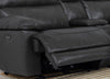 Sorrento 6-Piece Genuine Leather Power Reclining Sectional with Storage Console and USB Port - Charcoal Grey | Sofa sectionnel à inclinaison électrique Sorrento 6 pièces en cuir véritable avec console de rangement et port USB - gris anthracite