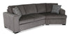 Made in Canada Legend 2-Piece Right-Facing Chenille Fabric Cuddler Sleeper Sectional - Pewter Brown | Sofa-lit sectionnel enveloppant de droite Legend 2 pièces fabriqué au Canada en tissu de chenille - brun étain