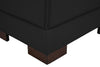 Citadel 28" Top-Grain Genuine Leather Ottoman with Wood Legs - Black | Pouf Citadel de 28 po en cuir véritable de qualité supérieure avec pattes en bois - noir