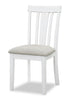 Brook 7pc Dining Set with Table & 6 Chairs, 42-54"W Extension, Round - White/Brown | Ensemble de salle à manger Brook 7 pièces avec table ronde, rallonge de 42 po à 54 po (L) et 6 chaises - blanc et brun