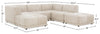 Kort & Co. Oaklyn Modular 6-Piece Fabric Sectional with Ottomans and Tufted Seat Cushions - Beige | Sofa sectionnel modulaire Oaklyn Kort & Co. 6 pièces en tissu avec poufs et coussins de siège capitonnés - beige