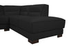 Citadel 3-Piece Right-Facing Top-Grain Genuine Leather Sectional with Wood Legs - Black | Sofa sectionnel de droite Citadel 3 pièces en cuir véritable de qualité supérieure avec pattes en bois - noir