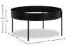 Moira 36” Modern 3-Pack Round Coffee + 2 End Tables - Black | Ensemble de 3 tables modernes Moira de 36 po, table à café et 2 tables de bout - noir