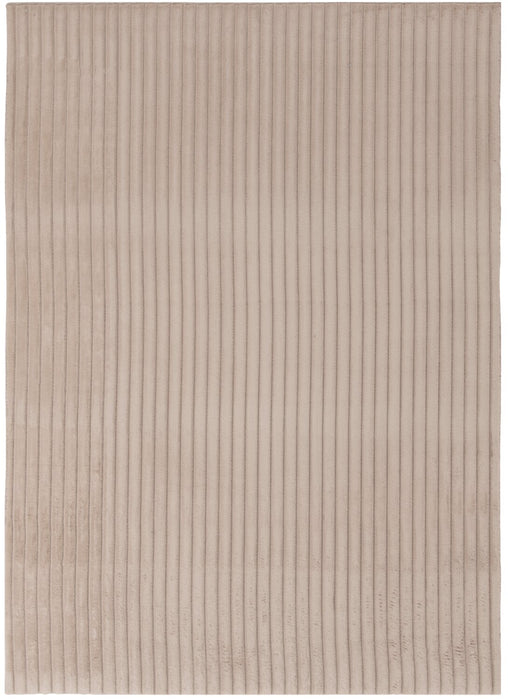 Dream Step Memory Foam Channel Taupe Faux Fur Area Rug - 7' x 10'
