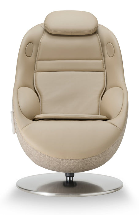 LG 29.6\" Leather-Look Fabric Reclining Massage Chair with Matching Ottoman - Brown