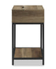 Akio Bedside 1-Drawer Nightstand with Lift-top Storage, 18"W x 25.75"H - Brown/Black | Table de nuit Akio de 18 po (l) x 25,75 po (H) à 1 tiroir avec dessus relevable et rangement - brune et noire