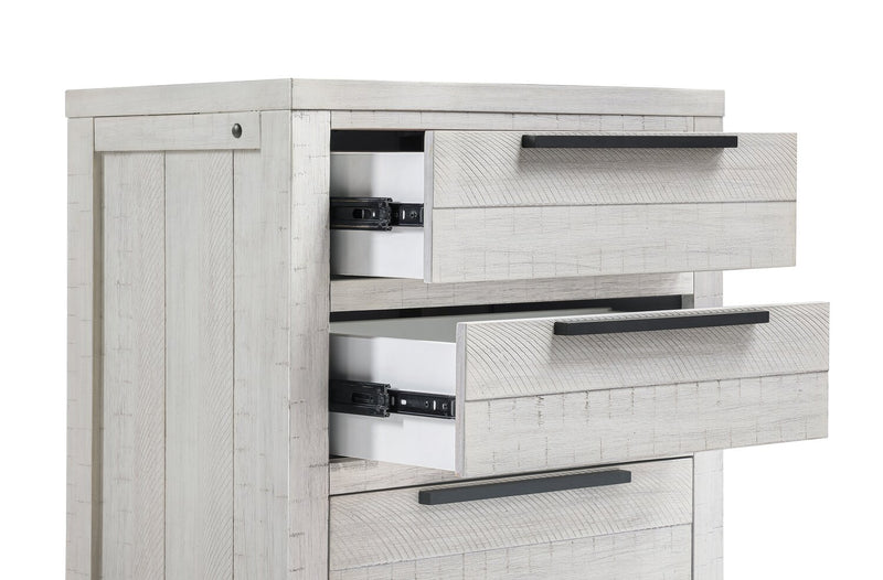 Haven Bedside 3-Drawer Nightstand with USB Port, 26\"W x 28\"H - White