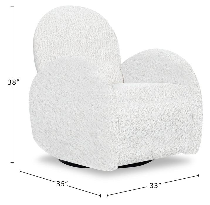 Shay 33\" Chenille Fabric Swivel Glider Reclining Accent Chair - River Rock Beige